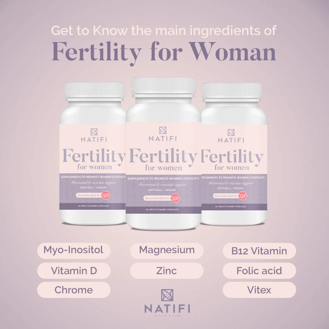Natifi - Prenatal Vitamins Regulate Cycles, Balance Hormones, Aid Ovulation. Multivitamin for Women, Healthier Pregnancy -60 Capsules- Folic Acid, Myo Inositol, Vitex.